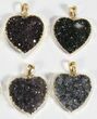 Lot: Druzy Amethyst Heart Pendants - Pieces #78428-2